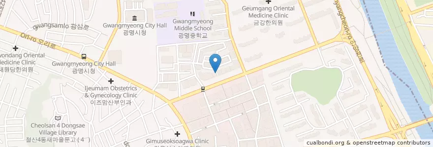 Mapa de ubicacion de 석소아과 en Corea Del Sur, Gyeonggi, 광명시.