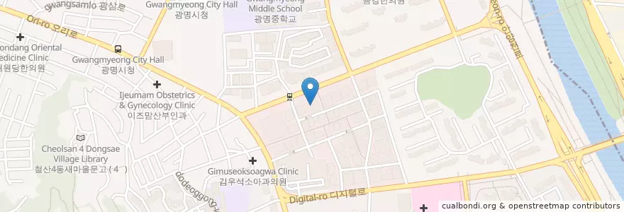 Mapa de ubicacion de 광명연세내과 en Coreia Do Sul, Gyeonggi, 광명시.