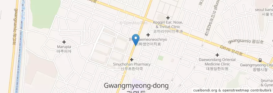 Mapa de ubicacion de 임란규소아과의원 en Korea Selatan, Gyeonggi, 광명시.