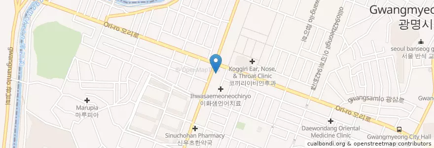 Mapa de ubicacion de 신비뇨기과의원 en Республика Корея, Кёнгидо, 광명시.