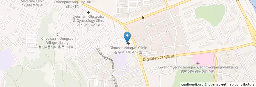 Mapa de ubicacion de 송도외과 en کره جنوبی, گیونگی-دو, 광명시.