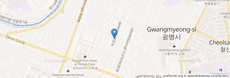 Mapa de ubicacion de 김가정의원 en کره جنوبی, گیونگی-دو, 광명시.