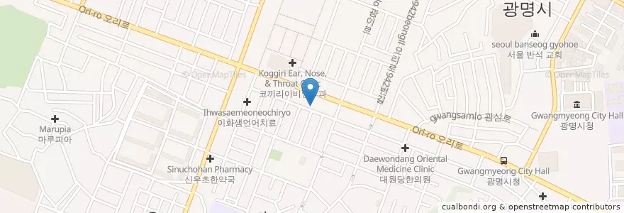 Mapa de ubicacion de 정우진내과 en Südkorea, Gyeonggi-Do, Gwangmyeong.