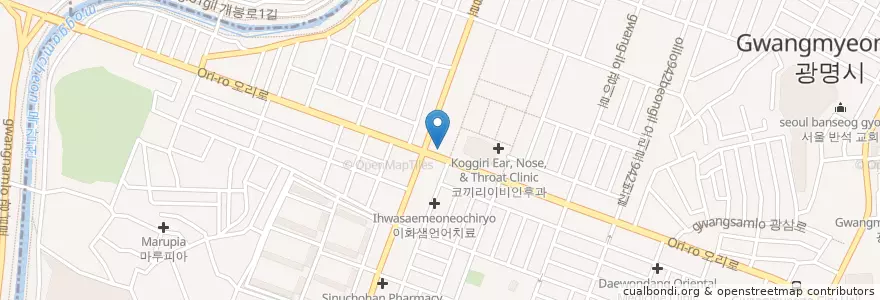 Mapa de ubicacion de 이피부과의원 en 大韓民国, 京畿道, 光明市.