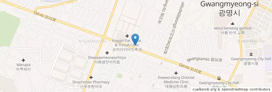 Mapa de ubicacion de Urideul Clinic en South Korea, Gyeonggi-Do, Gwangmyeong-Si.