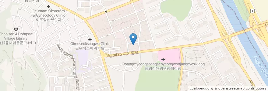 Mapa de ubicacion de 광명방사선과의원 en 韩国/南韓, 京畿道, 光明市.