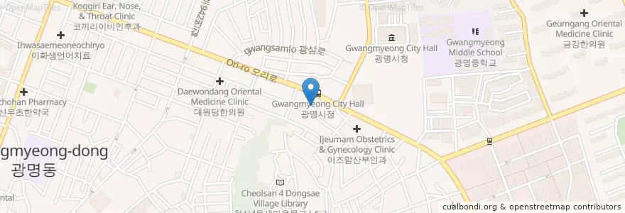 Mapa de ubicacion de 성심한의원 en Coreia Do Sul, Gyeonggi, 광명시.