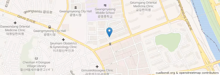 Mapa de ubicacion de 동암한의원 en 대한민국, 경기도, 광명시.