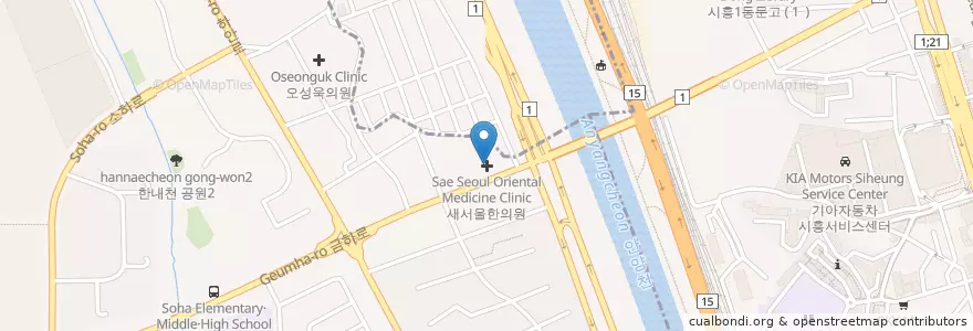 Mapa de ubicacion de Sae Seoul Oriental Medicine Clinic en South Korea, Gyeonggi-Do.