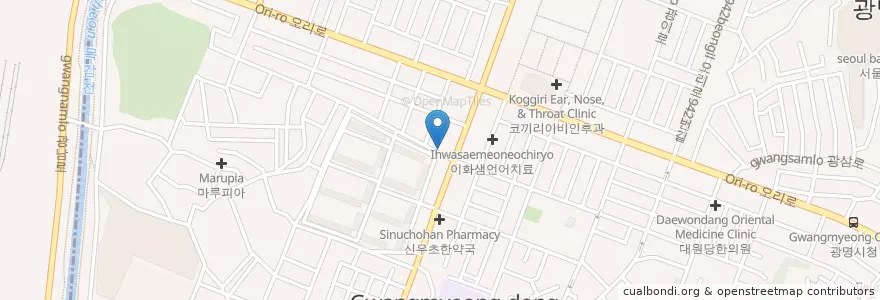 Mapa de ubicacion de Bon Oriental Medicine Clinic en South Korea, Gyeonggi-Do, Gwangmyeong-Si.