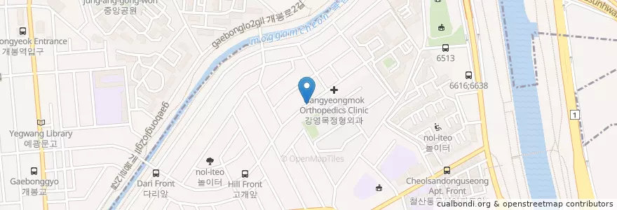 Mapa de ubicacion de 감초한의원 en كوريا الجنوبية, 경기도, 광명시.