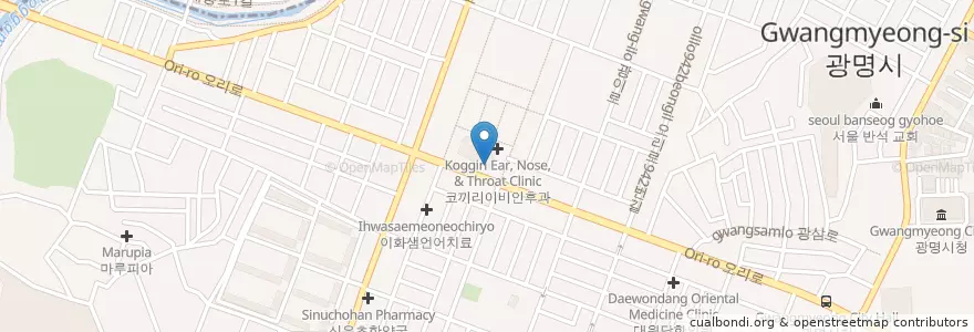 Mapa de ubicacion de 제중당한의원 en Zuid-Korea, Gyeonggi-Do, 광명시.