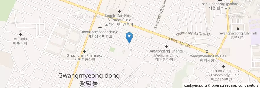 Mapa de ubicacion de 동인한의원 en Corée Du Sud, Gyeonggi, 광명시.