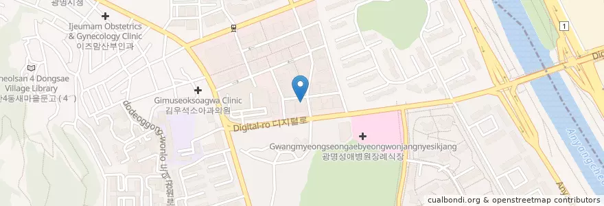 Mapa de ubicacion de 경희한의원 en 대한민국, 경기도, 광명시.