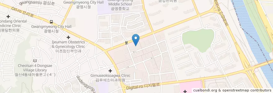 Mapa de ubicacion de 광명간호학원 en Corée Du Sud, Gyeonggi, 광명시.
