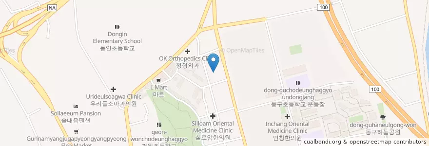 Mapa de ubicacion de 레인보우치과 en Korea Selatan, Gyeonggi, 구리시.