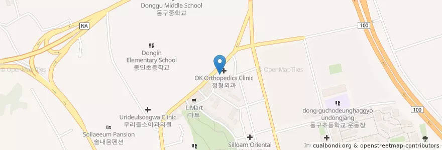 Mapa de ubicacion de Raepeuljeu Animal Hospital en South Korea, Gyeonggi-Do, Guri-Si.