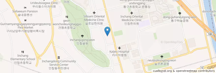 Mapa de ubicacion de 해 한의원 en كوريا الجنوبية, 경기도, 구리시.