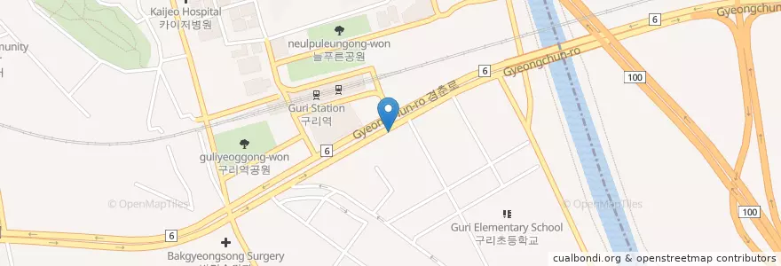Mapa de ubicacion de 세란치과의원 en 대한민국, 경기도, 구리시.