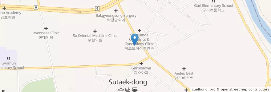 Mapa de ubicacion de 성모치과의원 en Corea Del Sur, Gyeonggi, 구리시.