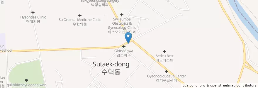 Mapa de ubicacion de 강남웰치과의원 en Südkorea, Gyeonggi-Do, 구리시.