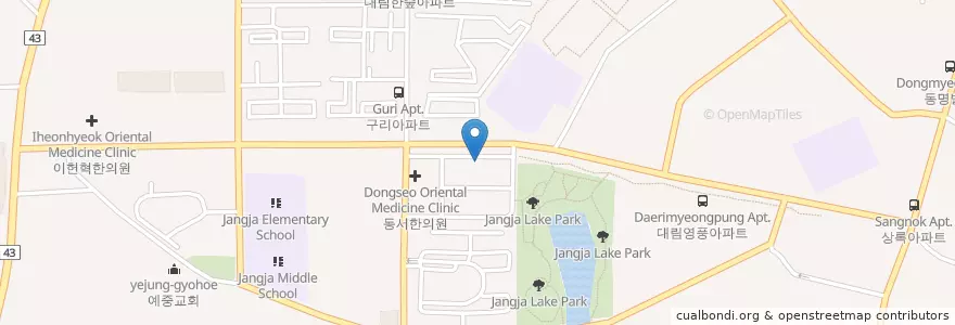 Mapa de ubicacion de Baek Dental Clinic en South Korea, Gyeonggi-Do, Guri-Si.