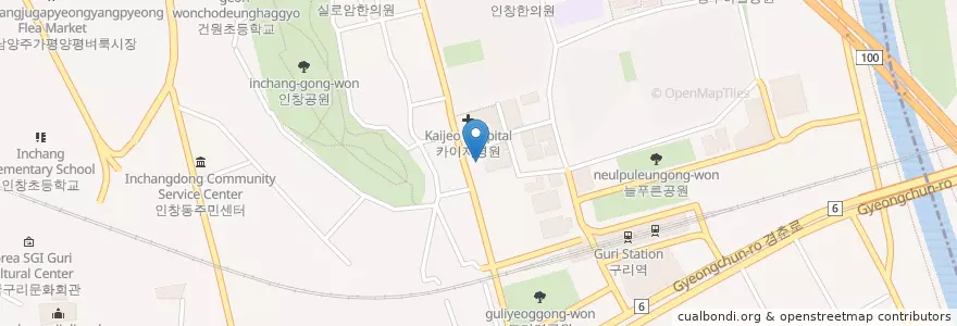 Mapa de ubicacion de 허브치과 en کره جنوبی, گیونگی-دو, 구리시.
