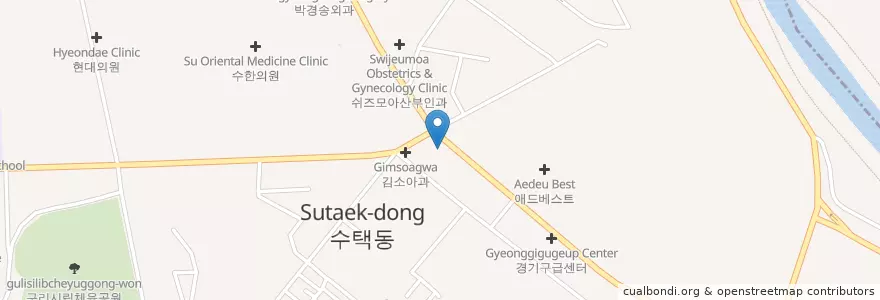 Mapa de ubicacion de 스마일100치과 en 韩国/南韓, 京畿道, 九里市.