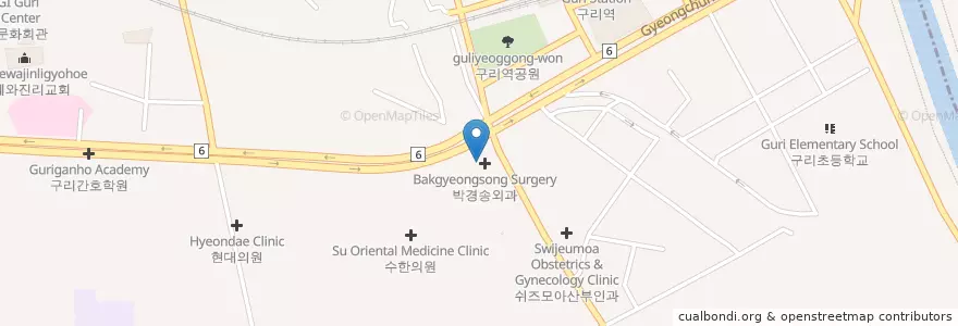 Mapa de ubicacion de 임재혁치과 en Corea Del Sud, Gyeonggi, 구리시.