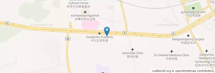 Mapa de ubicacion de 나인빌치과의원 en Corée Du Sud, Gyeonggi, 구리시.