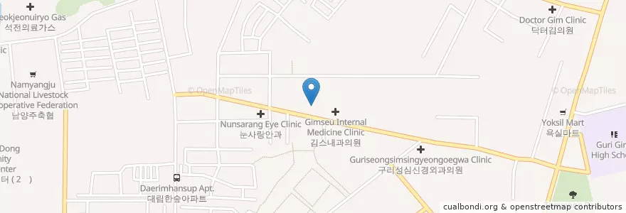 Mapa de ubicacion de 미소치과의원 en 대한민국, 경기도, 구리시.