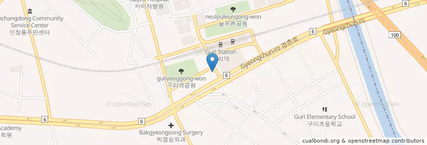 Mapa de ubicacion de 펜실베니아치과 en 韩国/南韓, 京畿道, 九里市.