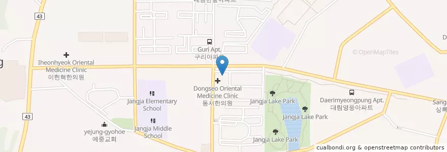 Mapa de ubicacion de 미소진치과 en Coreia Do Sul, Gyeonggi, 구리시.