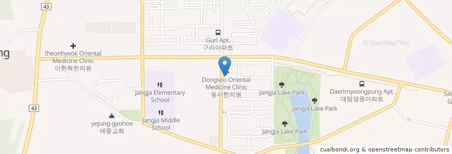 Mapa de ubicacion de 세브란스치과 en Corea Del Sur, Gyeonggi, 구리시.