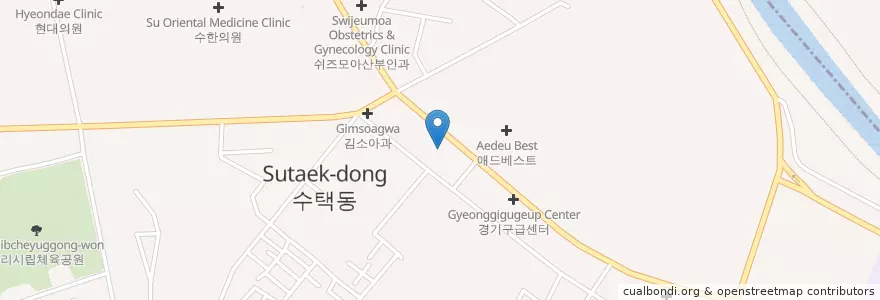 Mapa de ubicacion de 현치과의원 en كوريا الجنوبية, 경기도, 구리시.