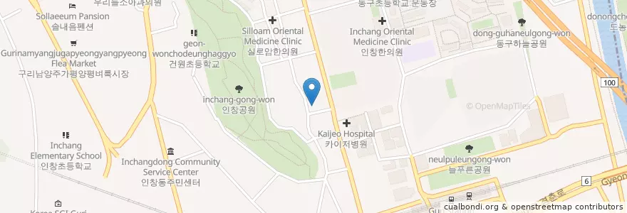 Mapa de ubicacion de 구리탑치과의원 en کره جنوبی, گیونگی-دو, 구리시.