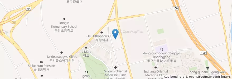 Mapa de ubicacion de 황성보내과 en 대한민국, 경기도, 구리시.