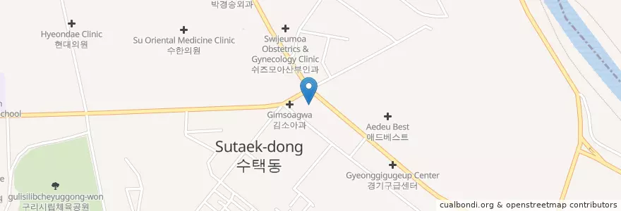 Mapa de ubicacion de 백내과의원 en Corea Del Sur, Gyeonggi, 구리시.