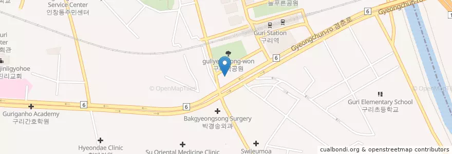 Mapa de ubicacion de 문승환내과 en کره جنوبی, گیونگی-دو, 구리시.