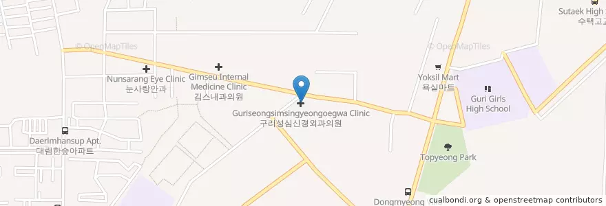 Mapa de ubicacion de 이기쁨내과의원 en Südkorea, Gyeonggi-Do, 구리시.