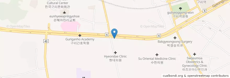 Mapa de ubicacion de 변태호성형외과 en کره جنوبی, گیونگی-دو, 구리시.