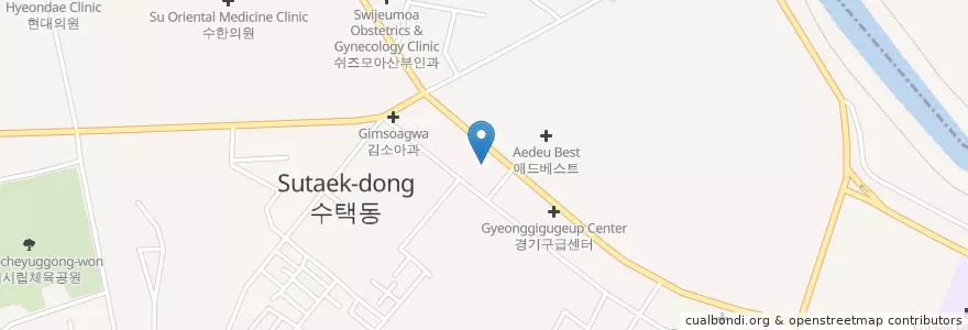 Mapa de ubicacion de Gyomunoegwa Clinic en South Korea, Gyeonggi-Do, Guri-Si.