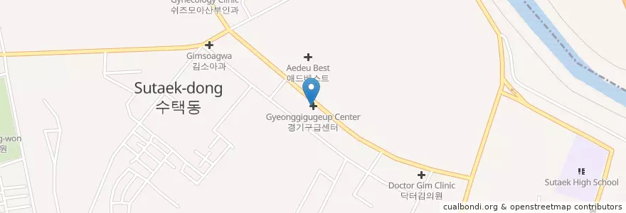 Mapa de ubicacion de 경기구급센터 en Korea Selatan, Gyeonggi, 구리시.