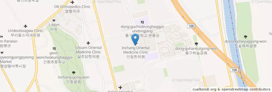 Mapa de ubicacion de 신소아과내과의원 en كوريا الجنوبية, 경기도, 구리시.