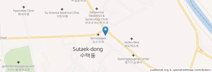 Mapa de ubicacion de 백내과소아과의원 en 대한민국, 경기도, 구리시.