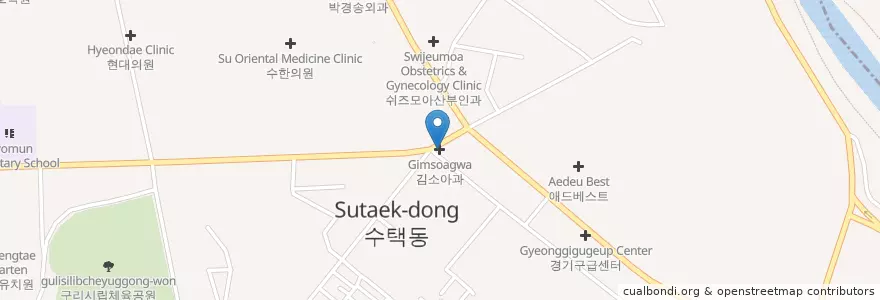 Mapa de ubicacion de 김소아과 en Zuid-Korea, Gyeonggi-Do, 구리시.