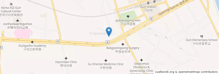 Mapa de ubicacion de 성재소아과의원 en Südkorea, Gyeonggi-Do, 구리시.