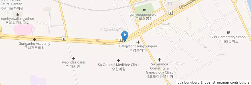 Mapa de ubicacion de 이신경정신과 en Südkorea, Gyeonggi-Do, 구리시.