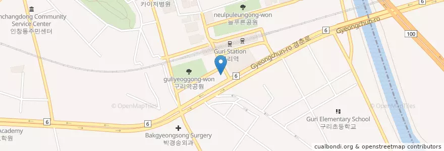 Mapa de ubicacion de 메가성형외과의원 en كوريا الجنوبية, 경기도, 구리시.