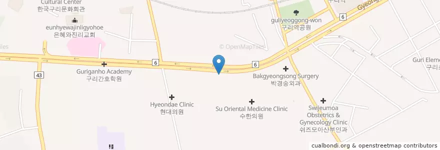 Mapa de ubicacion de 예원신경정신과의원 en Corée Du Sud, Gyeonggi, 구리시.